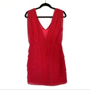 Vintage Laundry Geranium Sleeveless V-neck Dress w/ Drapey Back